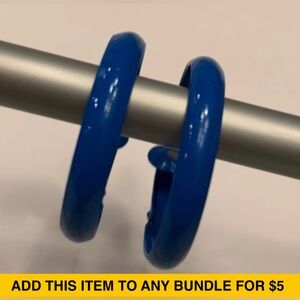 #J981 - VTG Clip-On (NOT PIERCED) Marine Blue Hoop Earrings